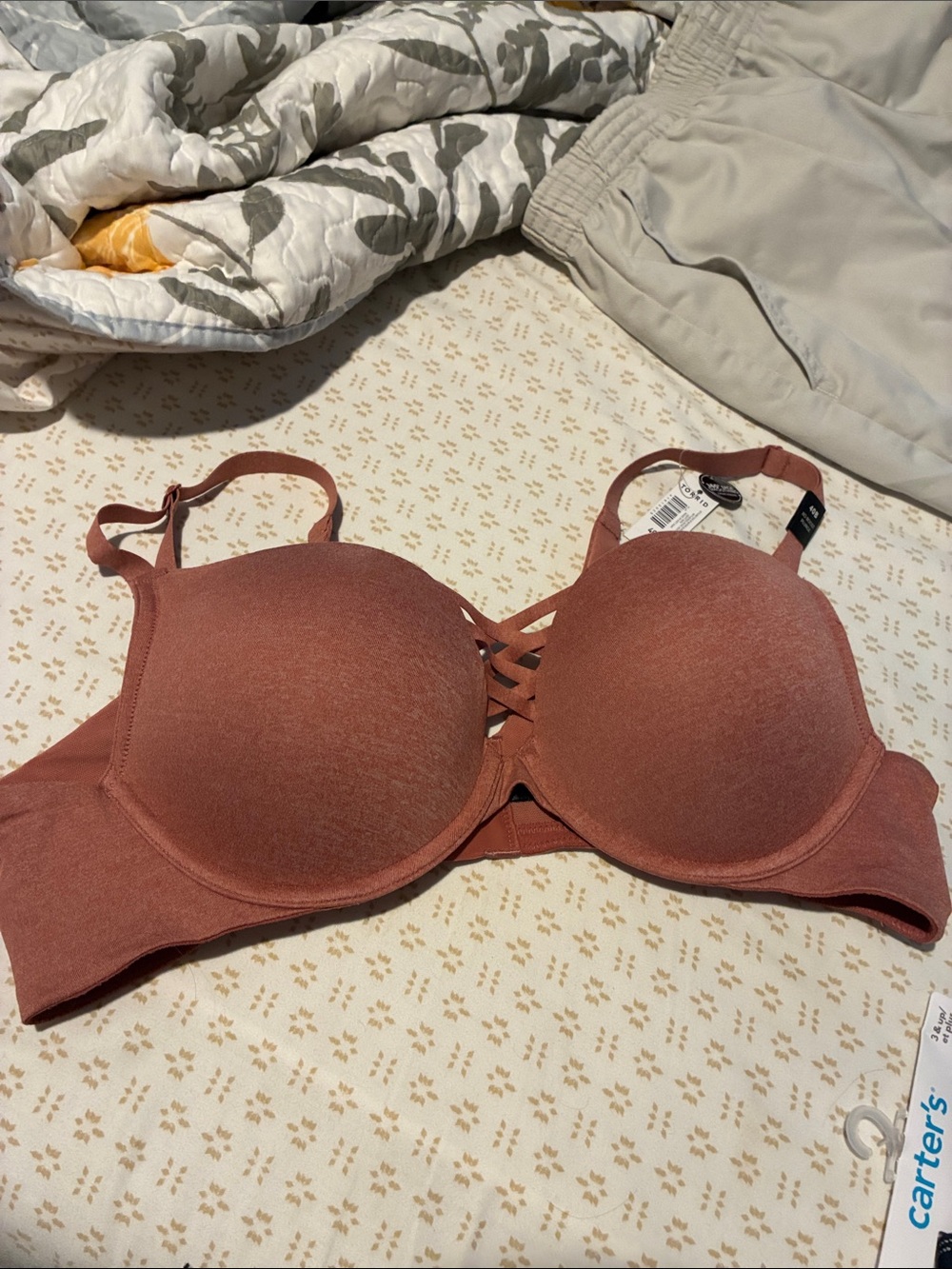 Women’s Strappy Front Push-Up Bra in Withered Rose Heather